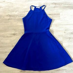 Sleeveless Peplum Sapphire Dress